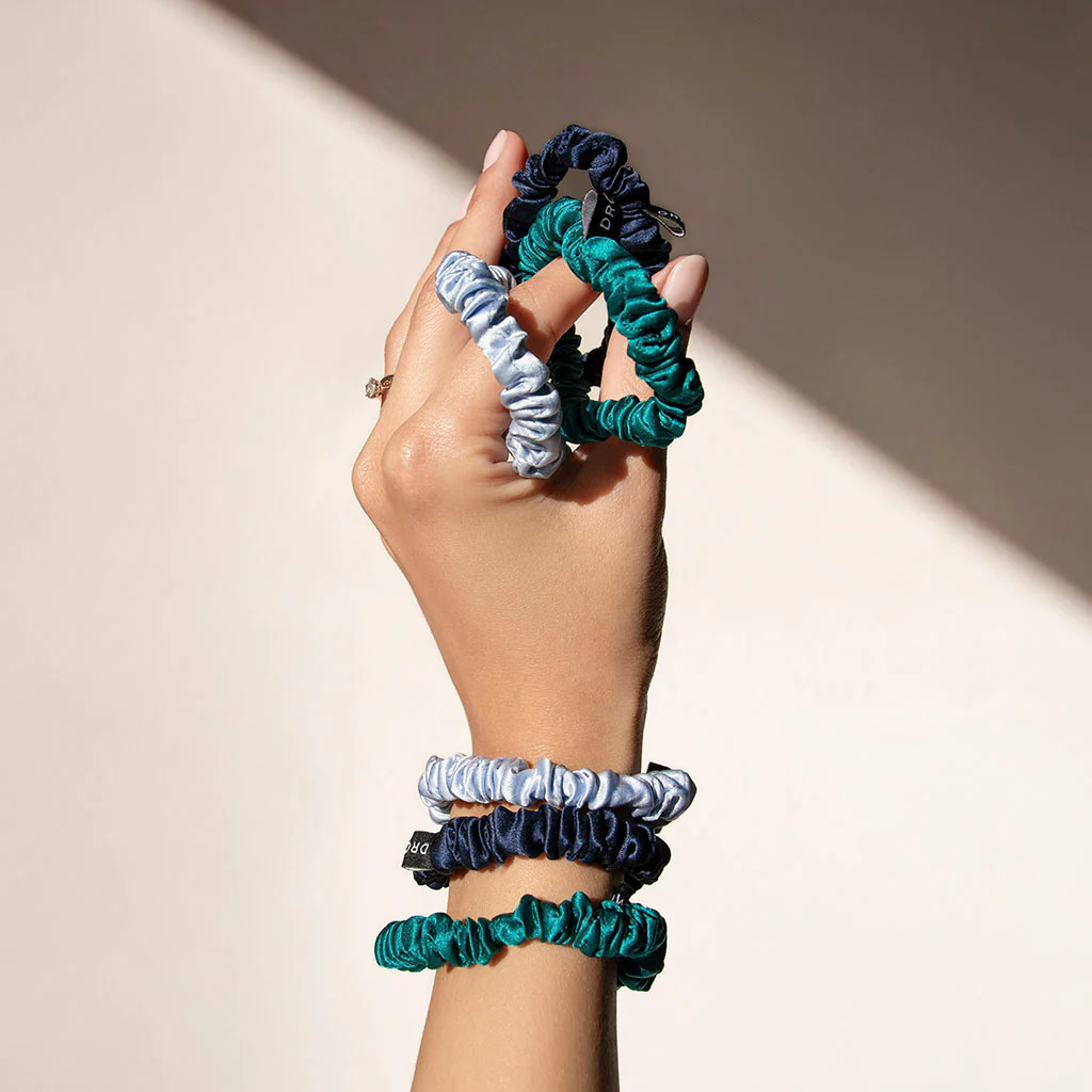 Skinny Scrunchie Set - Blue & Green Shades - Image 5
