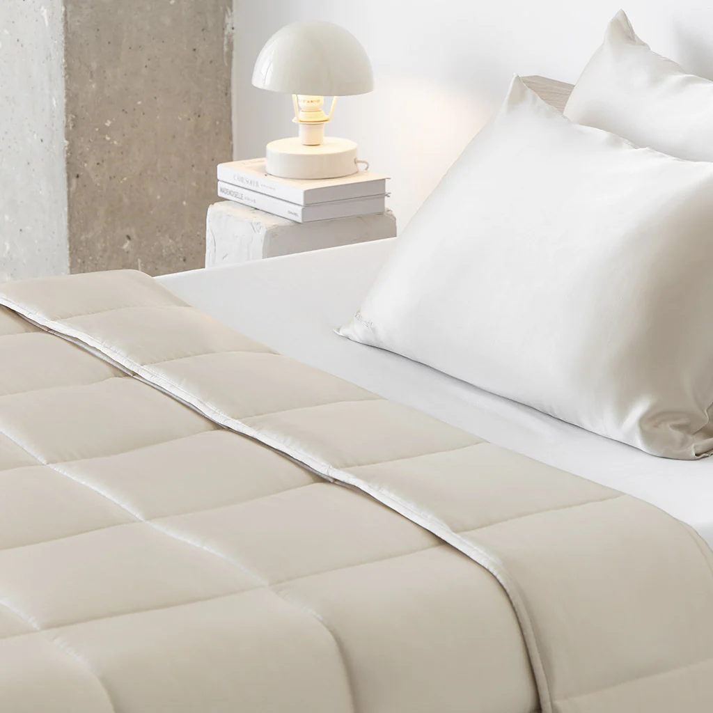 Dusty Gold Silk Weighted Blanket - Image 5