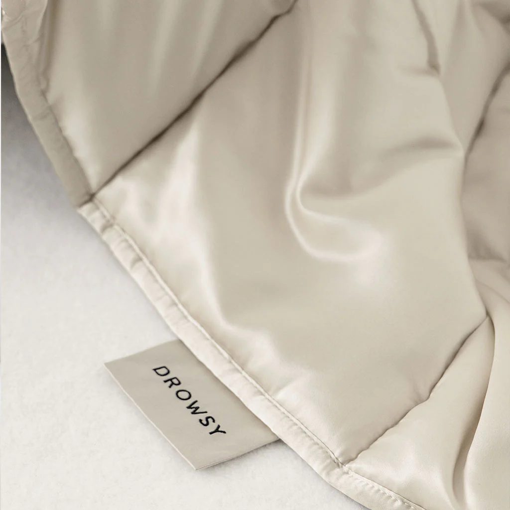 Dusty Gold Silk Weighted Blanket - Image 6